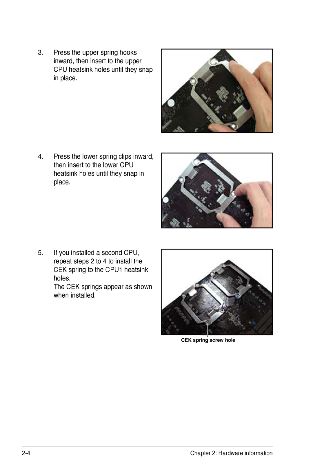 Asus Z7S WS manual CEK spring screw hole 