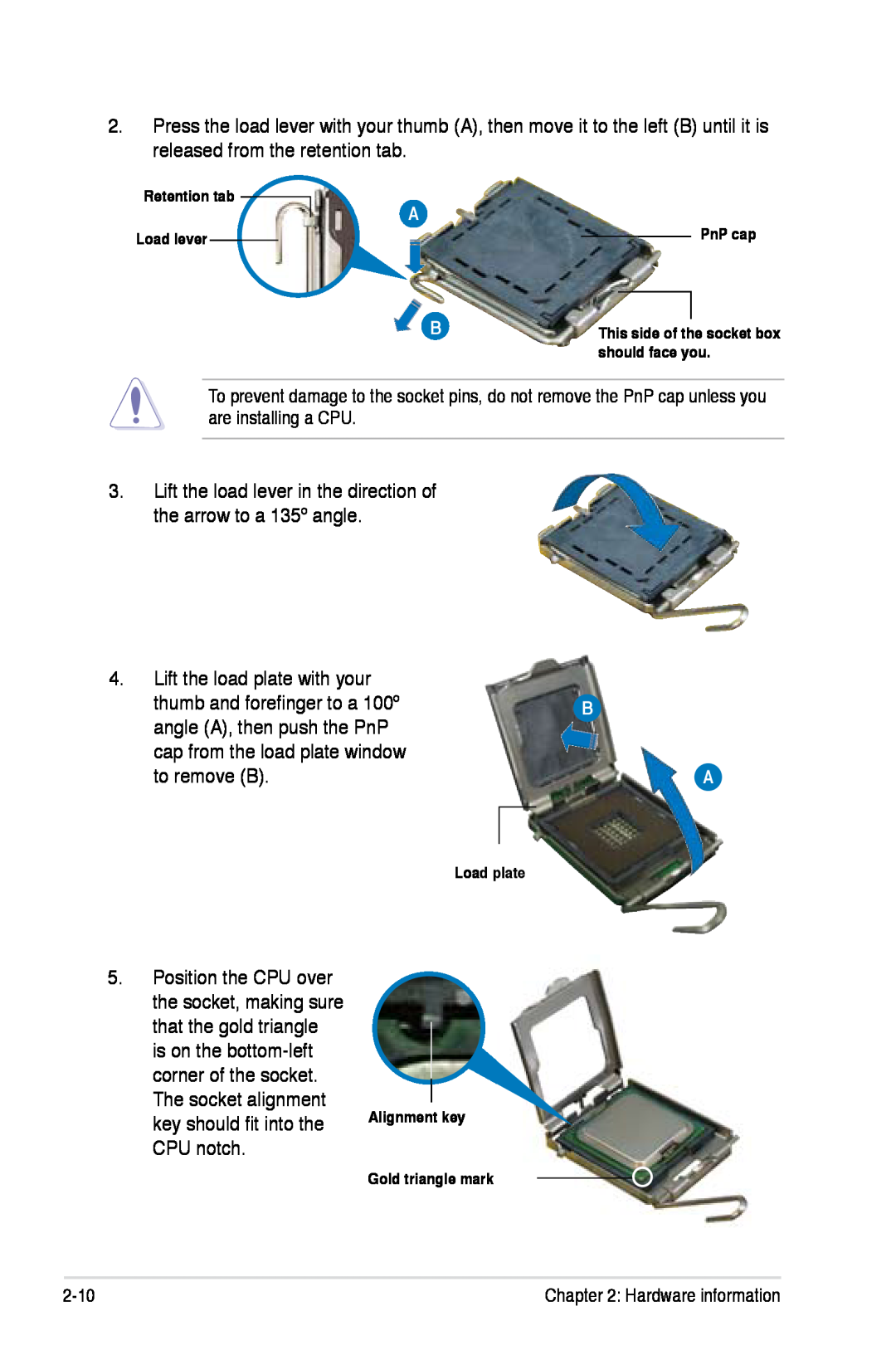 Asus Z7S WS manual Lift the load plate with your 