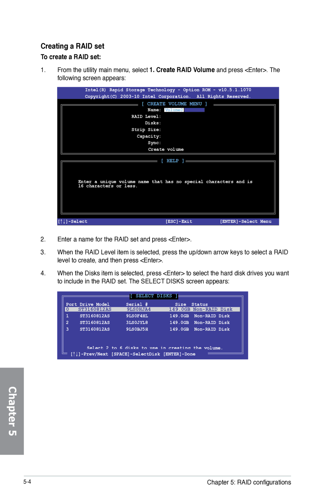 Asus Z87-WS, Z87WS, Z87C, 90SB0390M0AAY0 manual Creating a RAID set, To create a RAID set 