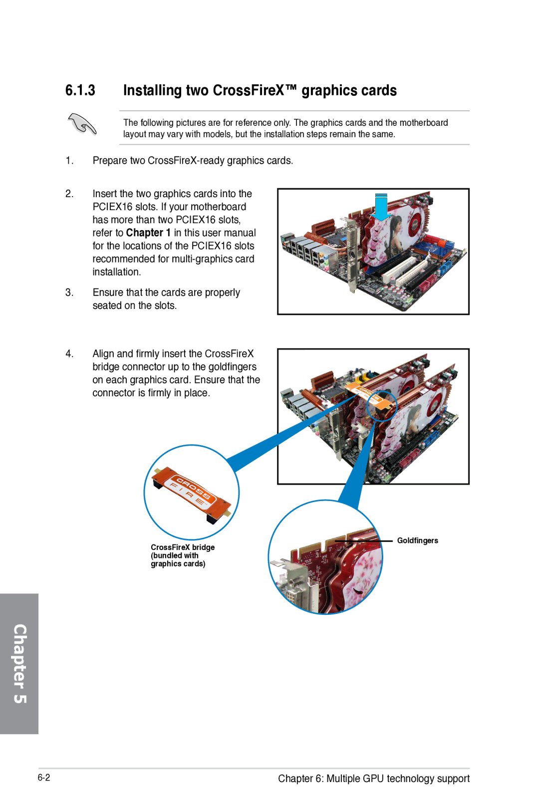 Asus Z87WS, Z87C, Z87-WS, 90SB0390M0AAY0 manual Installing two CrossFireX graphics cards 