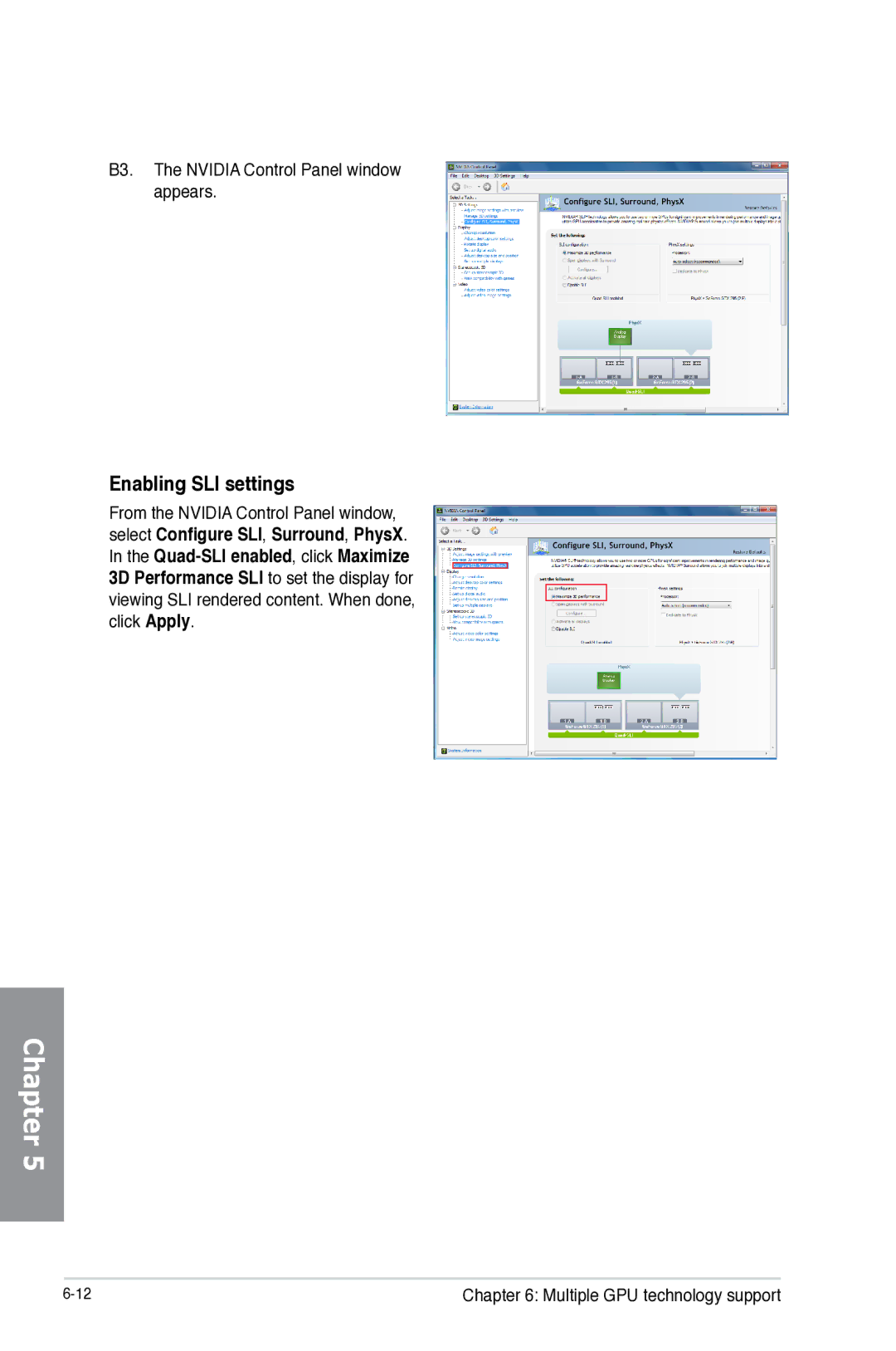 Asus Z87-WS, Z87WS, Z87C, 90SB0390M0AAY0 manual Enabling SLI settings 