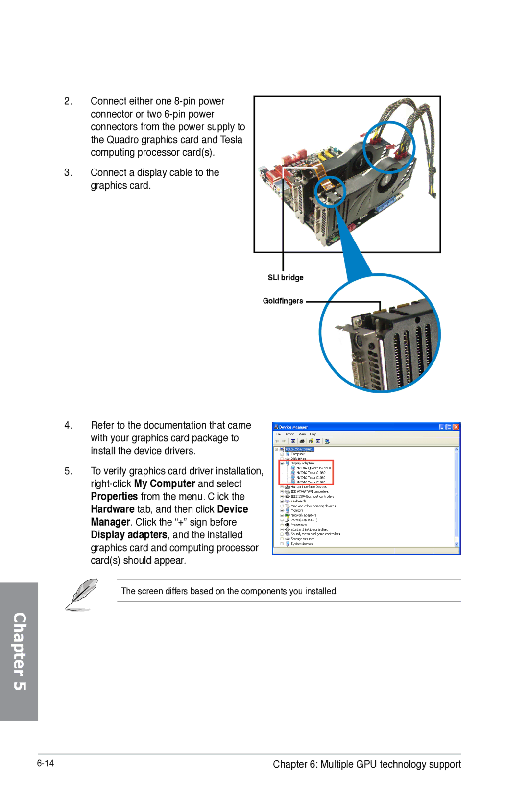 Asus Z87WS, Z87C, Z87-WS, 90SB0390M0AAY0 manual Connect a display cable to the graphics card 