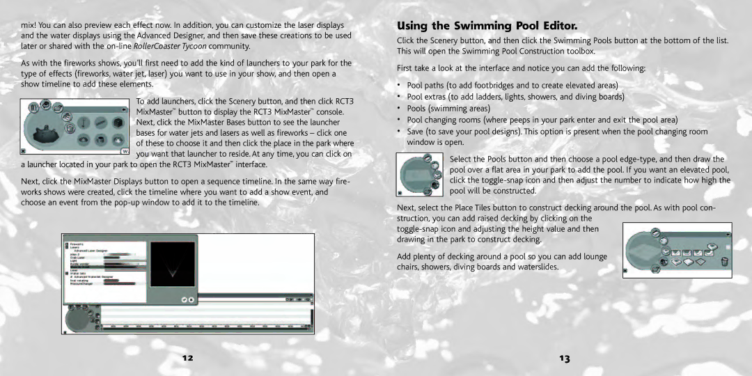 Atari 3 manual Using the Swimming Pool Editor 