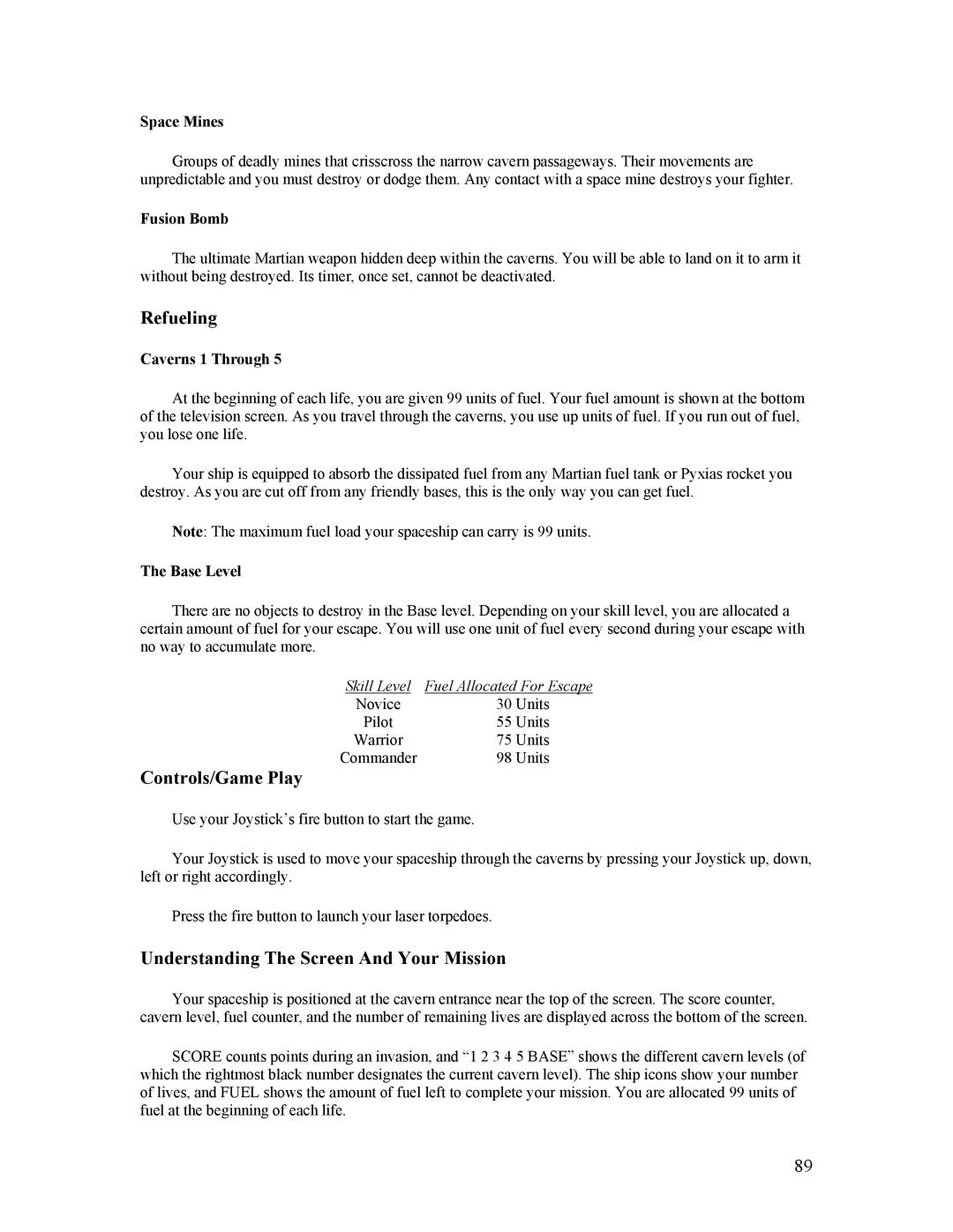 Atari CX-2600 manual Refueling, Understanding The Screen And Your Mission 