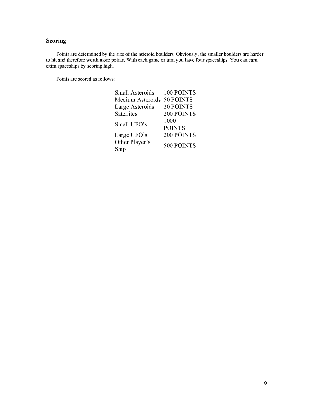 Atari CX-2600 manual Scoring 