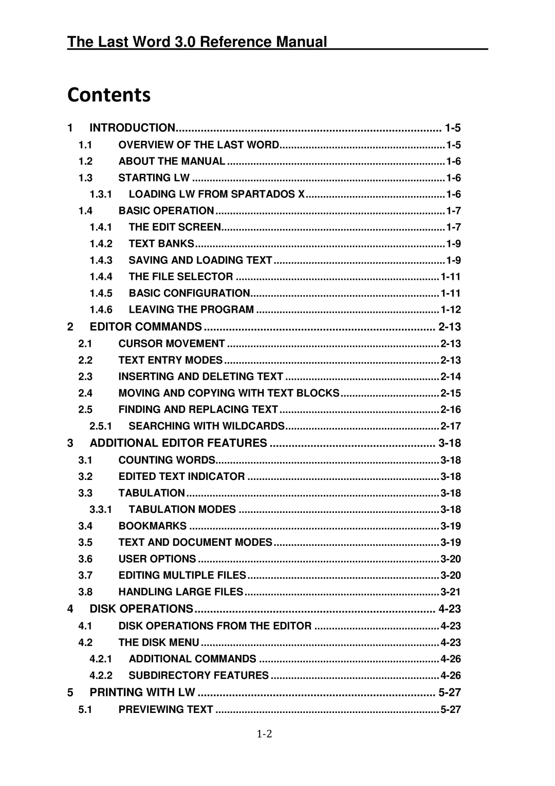 Atari XL manual Contents 