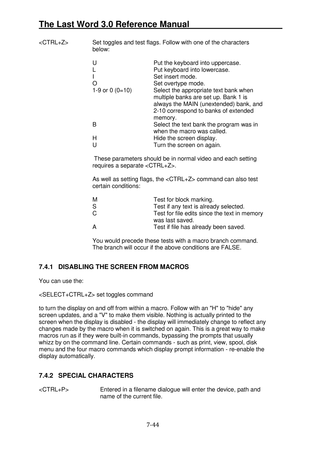 Atari XL manual Disabling the Screen from Macros, Special Characters 