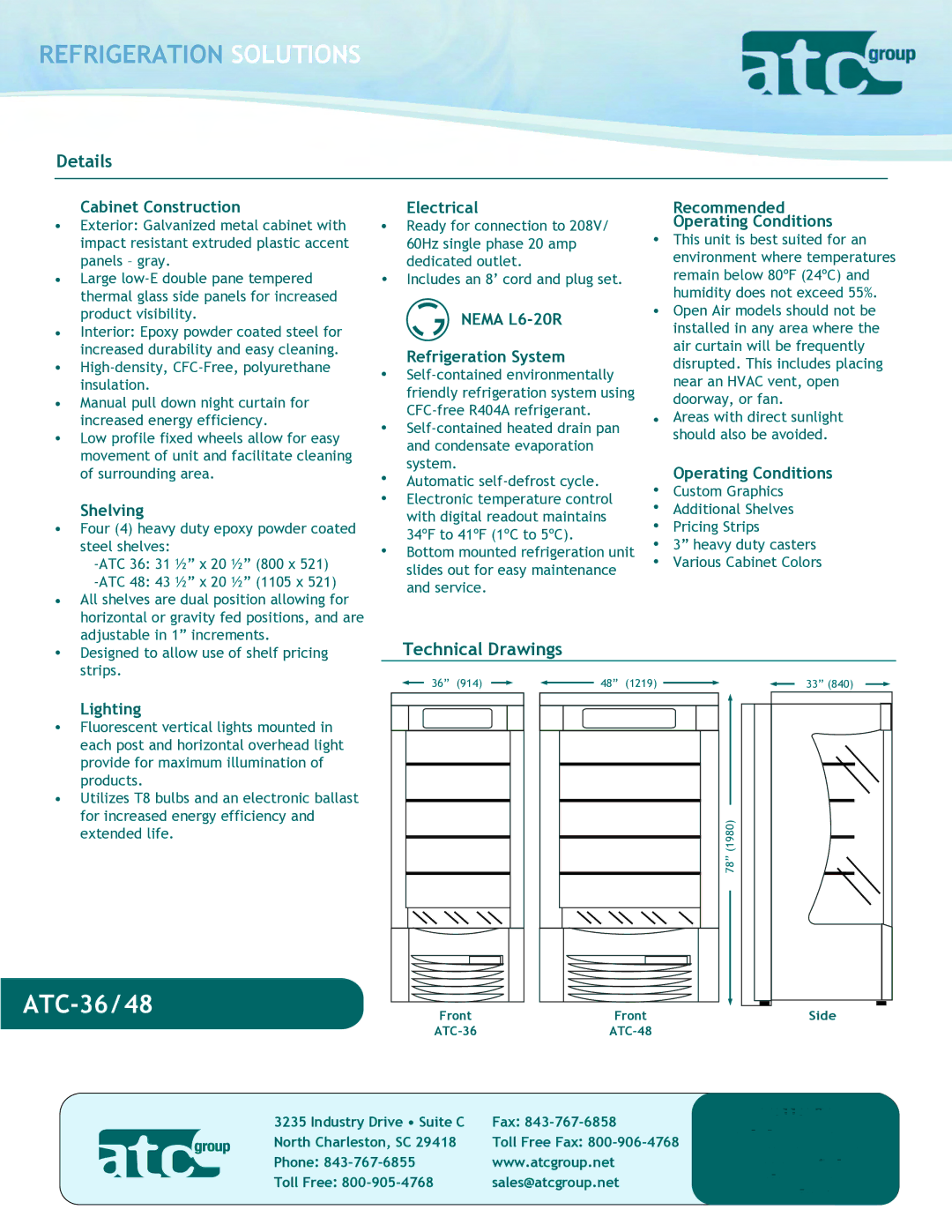 ATC Group ATC48, ATC36 dimensions Details, Technical Drawings 