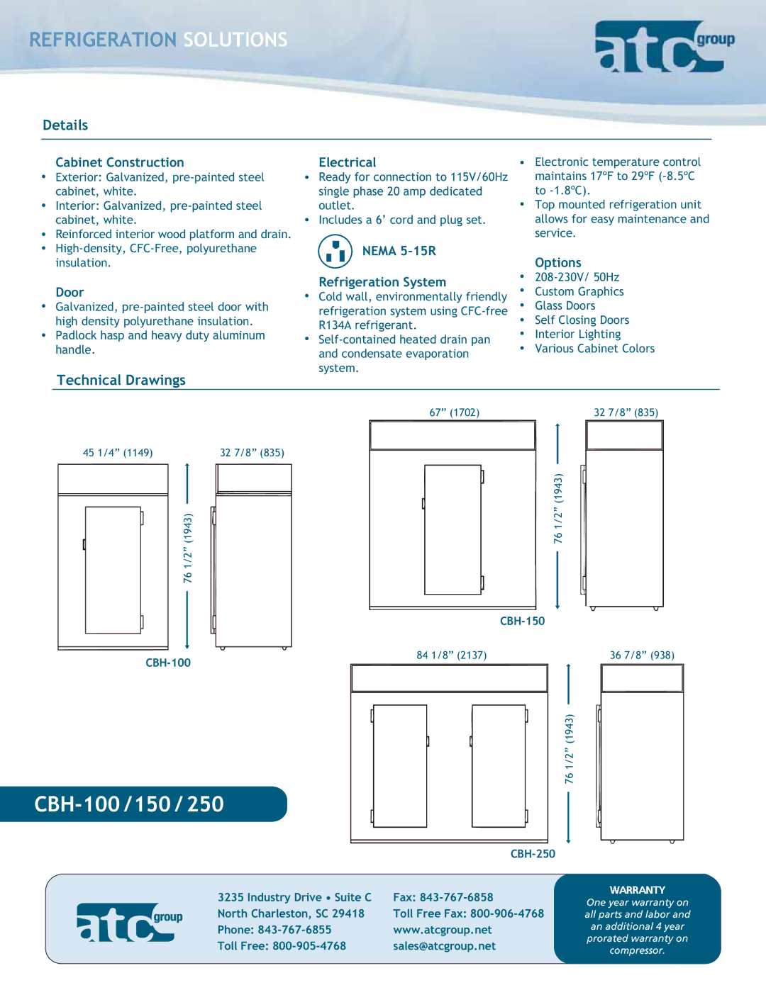 ATC Group CBH-100, CBH-250, CBH-150 dimensions Details, Technical Drawings 