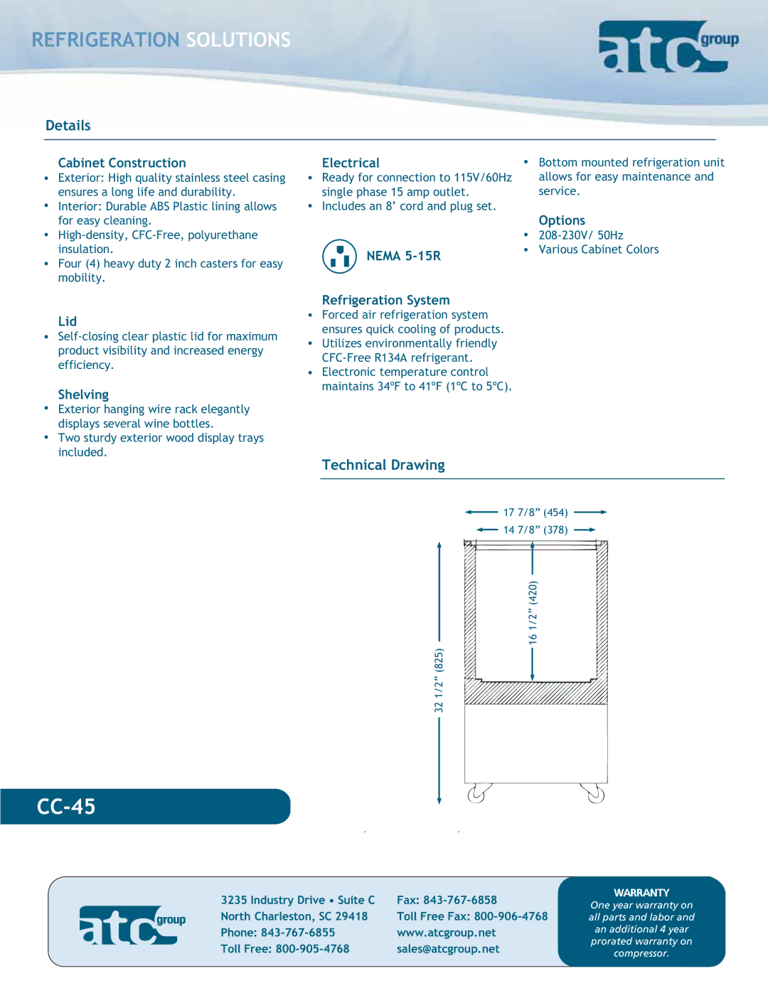 ATC Group CC-45 dimensions Details, Technical Drawing 