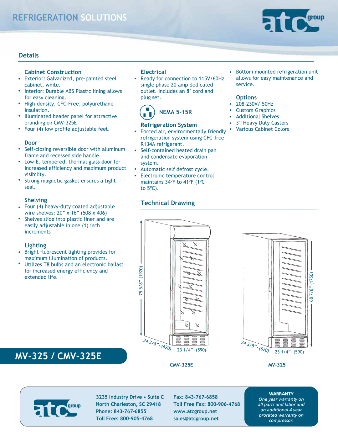 ATC Group CMV-325E dimensions Details, Technical Drawing 