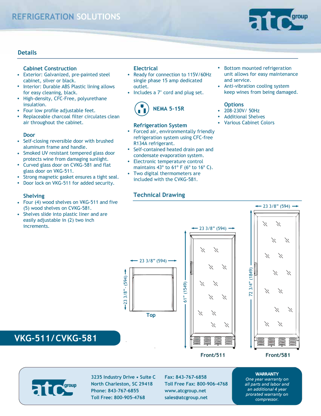 ATC Group dimensions VKG-511/ CVKG-581, Details, Technical Drawing 