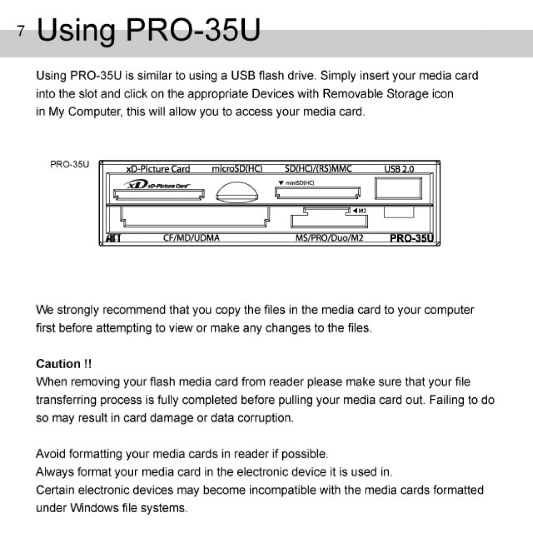 Atech Flash Technology PRO-35U manual 