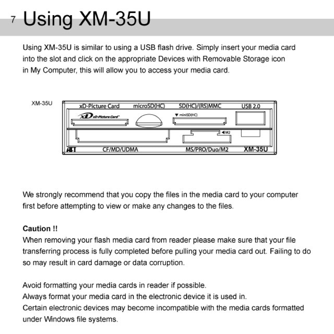 Atech Flash Technology XM-35U manual 