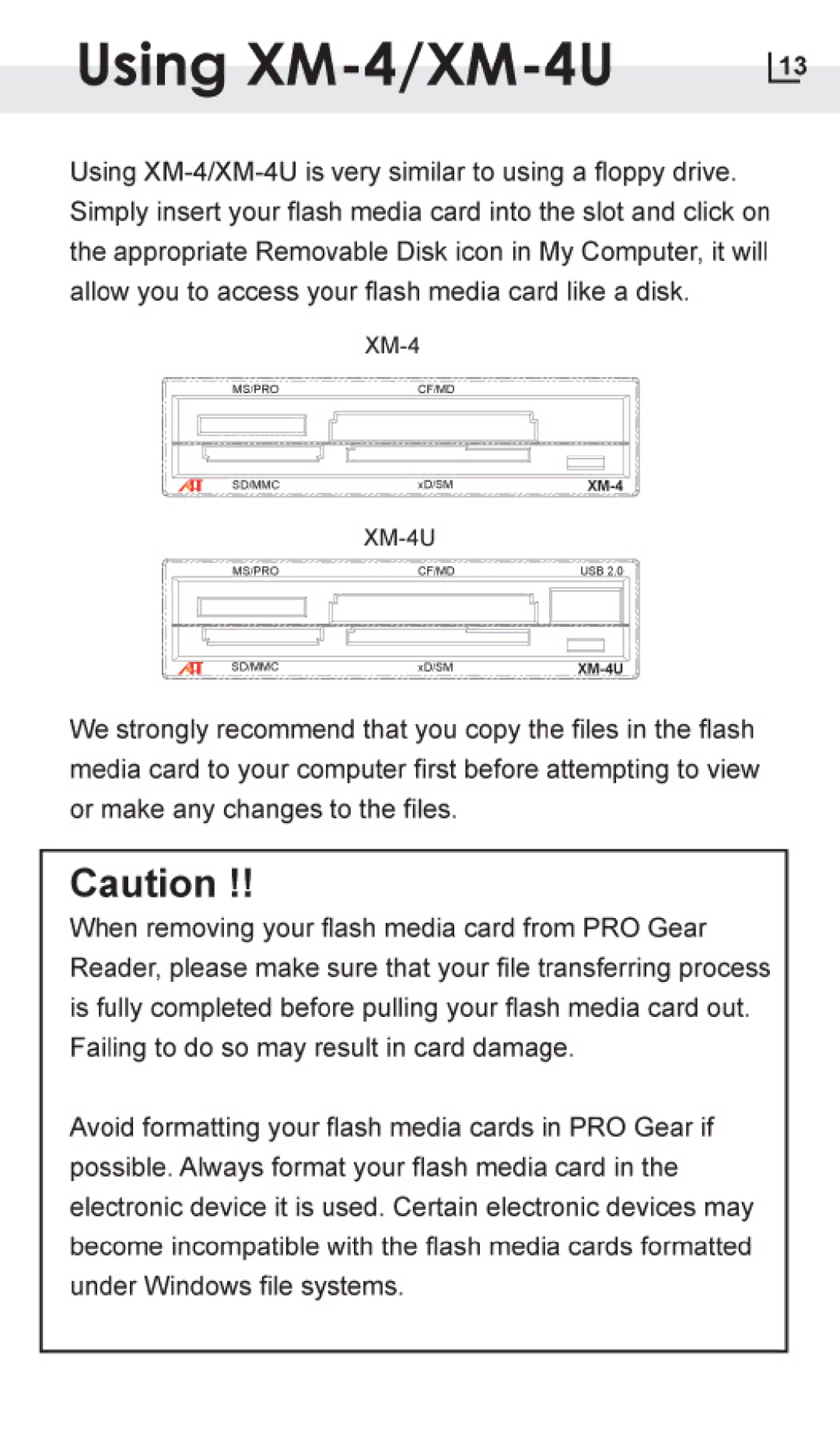 Atech Flash Technology XM-4U manual 