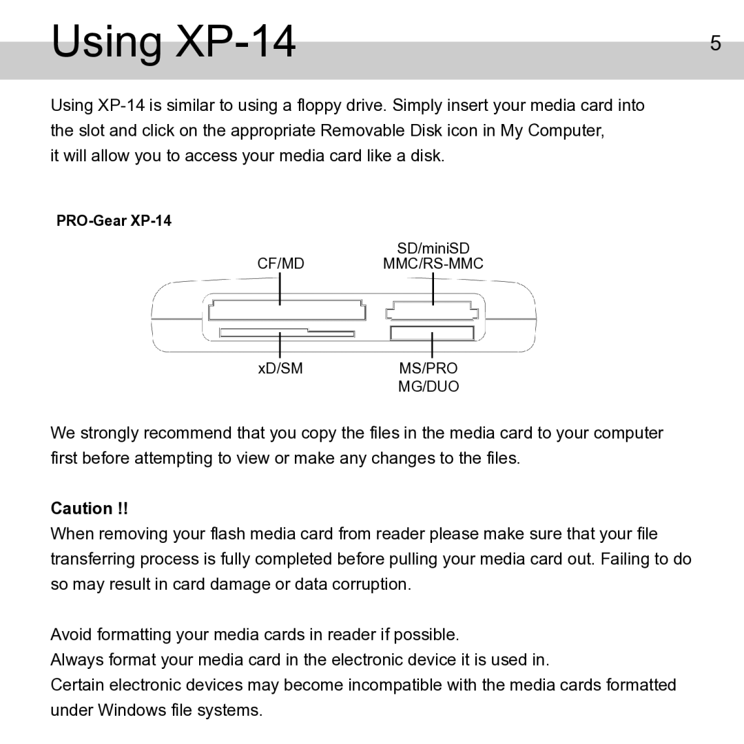 Atech Flash Technology manual Using XP-14 