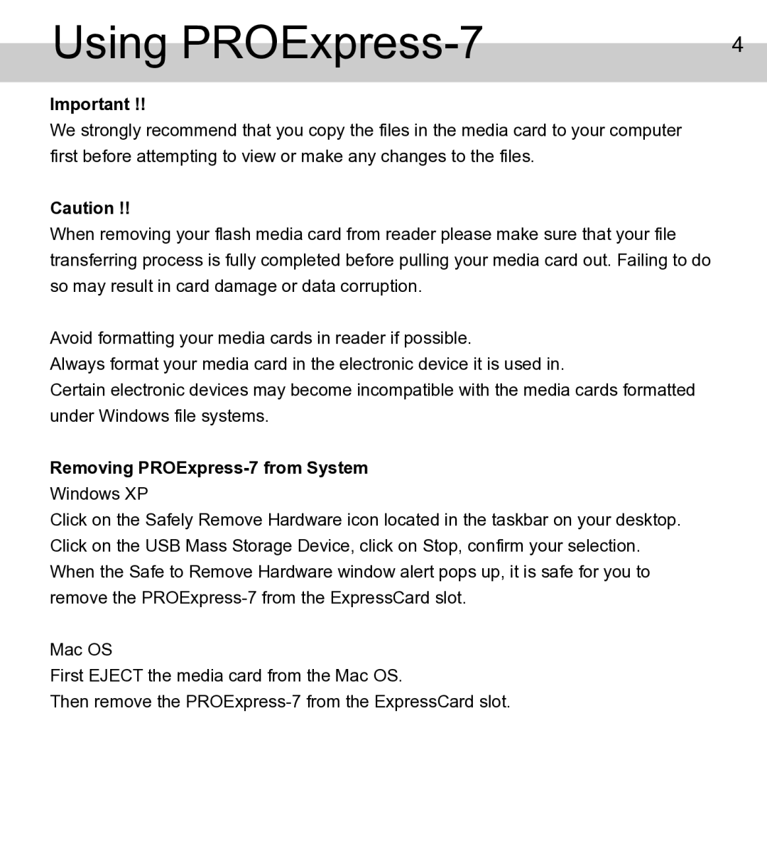 Atech Tech manual Removing PROExpress-7 from System 