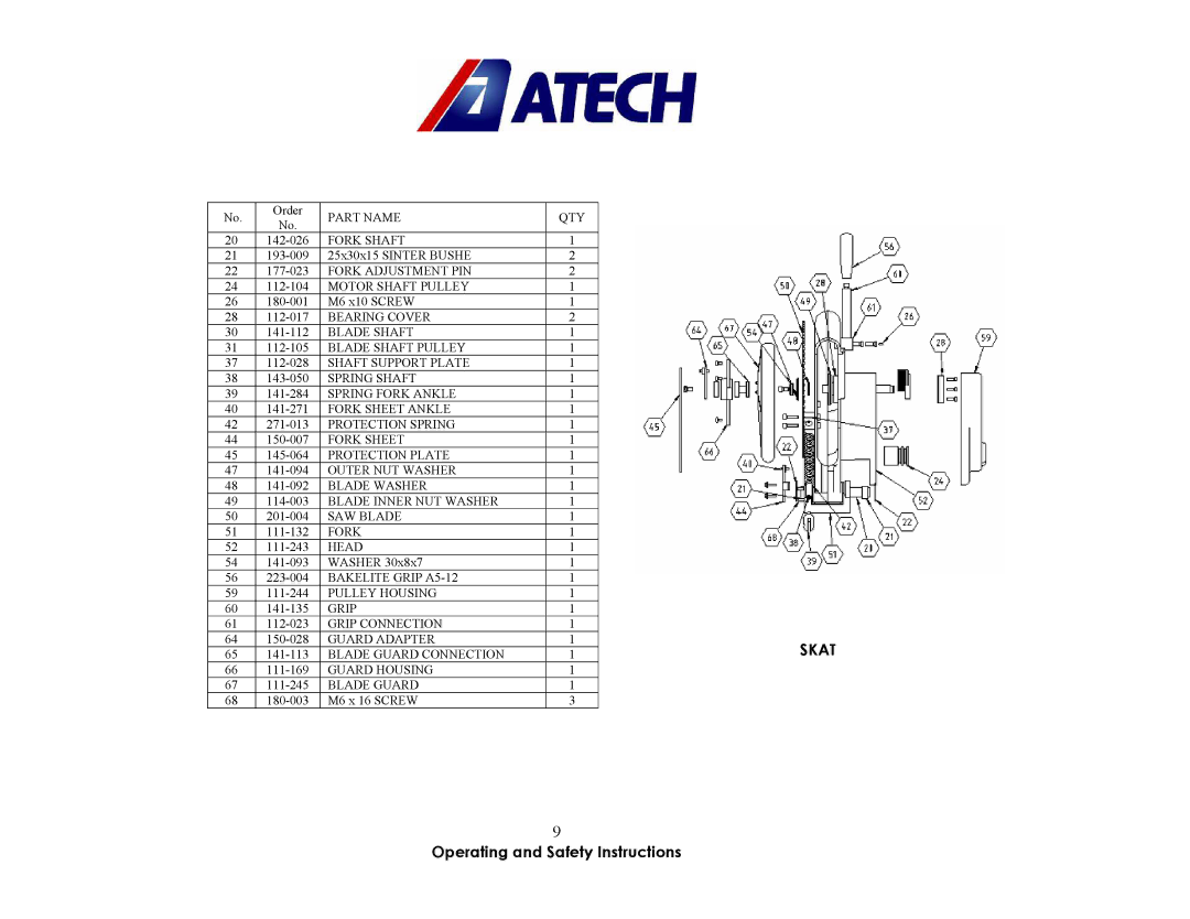 Atech Tech PEGASUS-02 M, SKAT-02 M, SKAT-02 P, PEGASUS-02 P manual Skat 