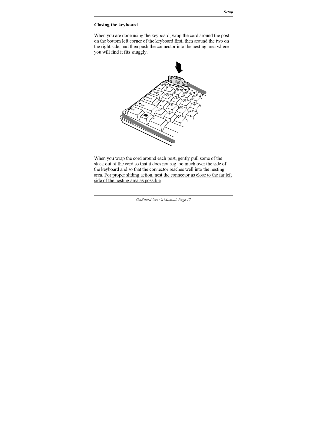 Atek electronic OnBoard manual Closing the keyboard 