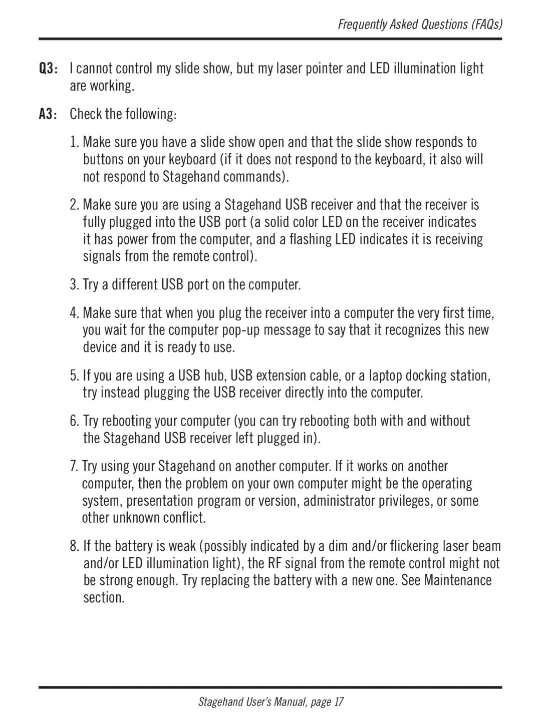 Atek electronic RM200 user manual Try a different USB port on the computer 