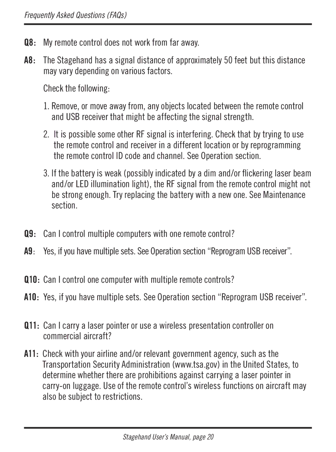 Atek electronic RM200 user manual Q9 Can I control multiple computers with one remote control? 