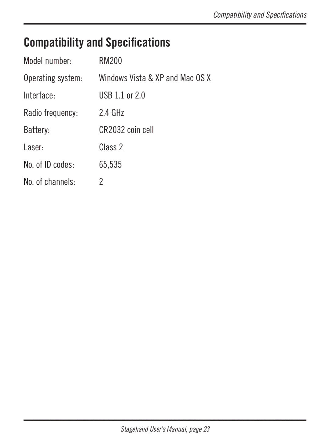 Atek electronic RM200 user manual Compatibility and Specifications 