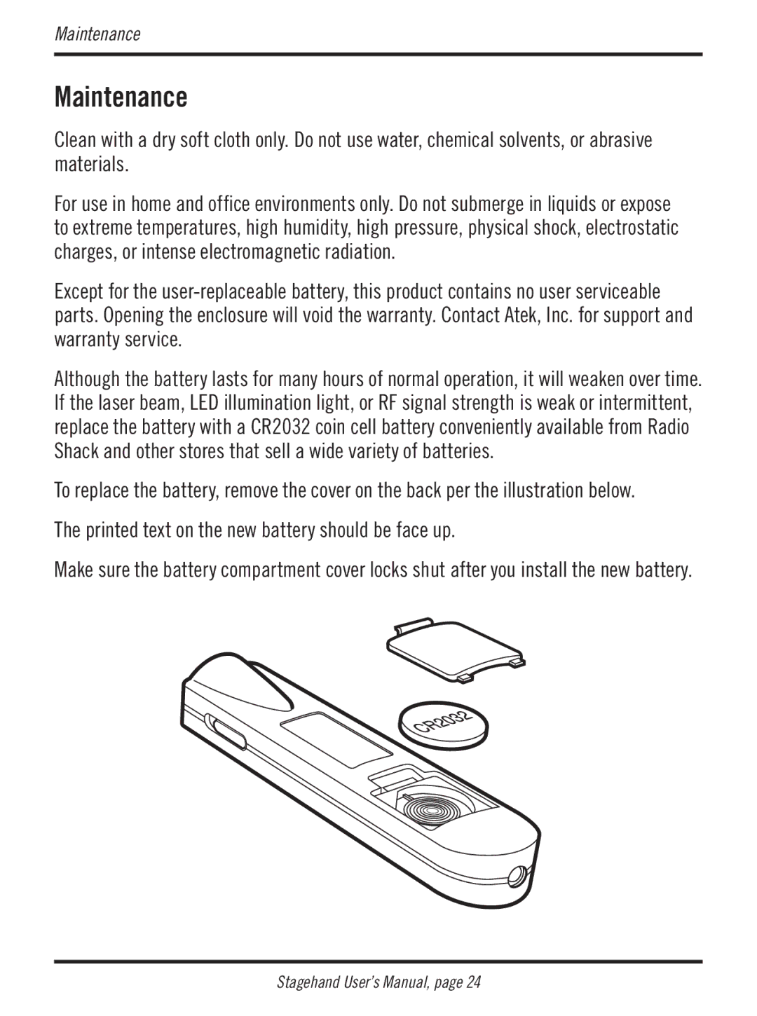 Atek electronic RM200 user manual Maintenance 