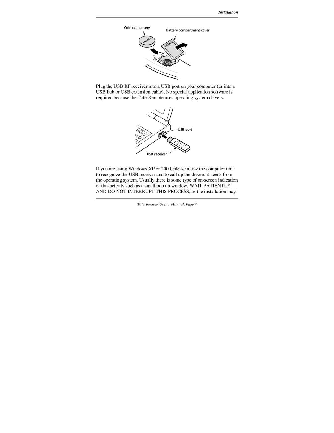 Atek electronic Tote manual Installation 