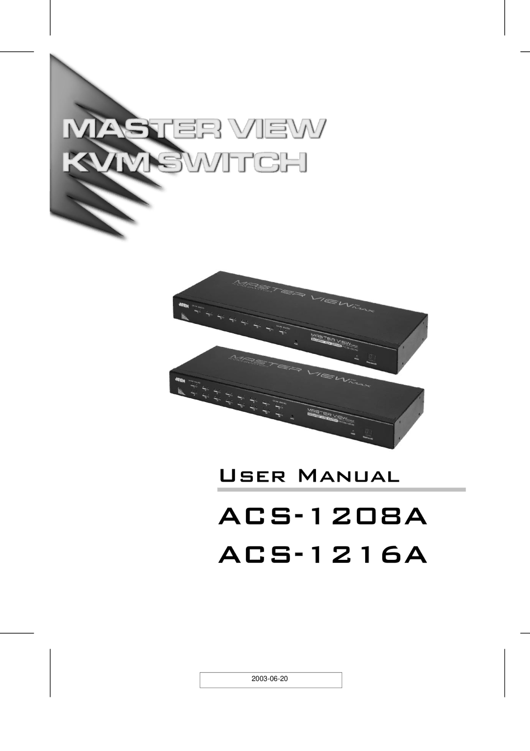 ATEN Technology user manual ACS-1208A ACS-1216A 