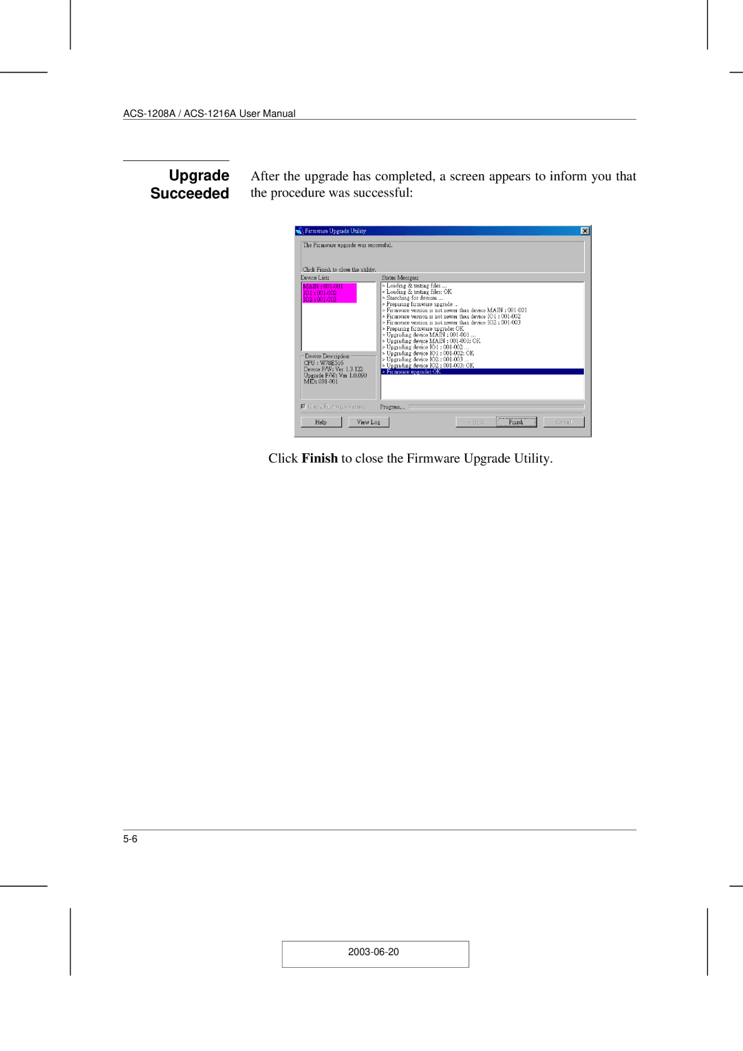 ATEN Technology ACS-1208A user manual Succeeded 