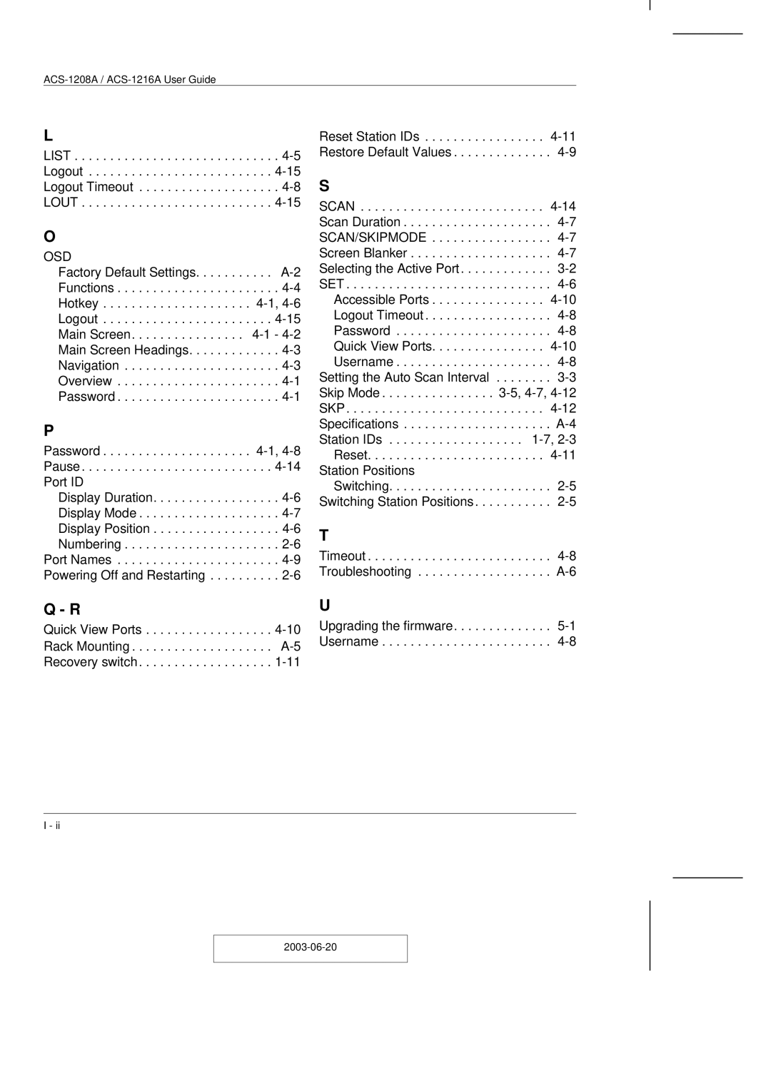 ATEN Technology ACS-1208A user manual Osd 