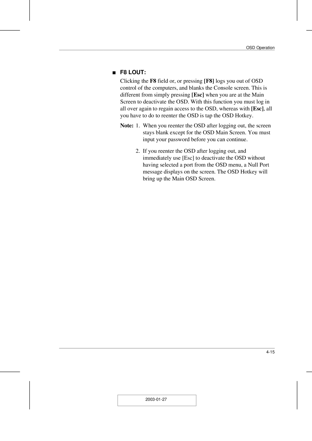 ATEN Technology ACS-1208AL, ACS-1216AL user manual F8 Lout 