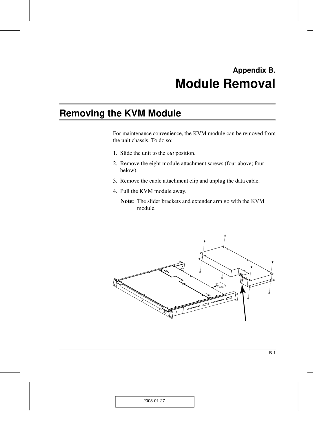 ATEN Technology ACS-1208AL, ACS-1216AL user manual Module Removal, Removing the KVM Module 