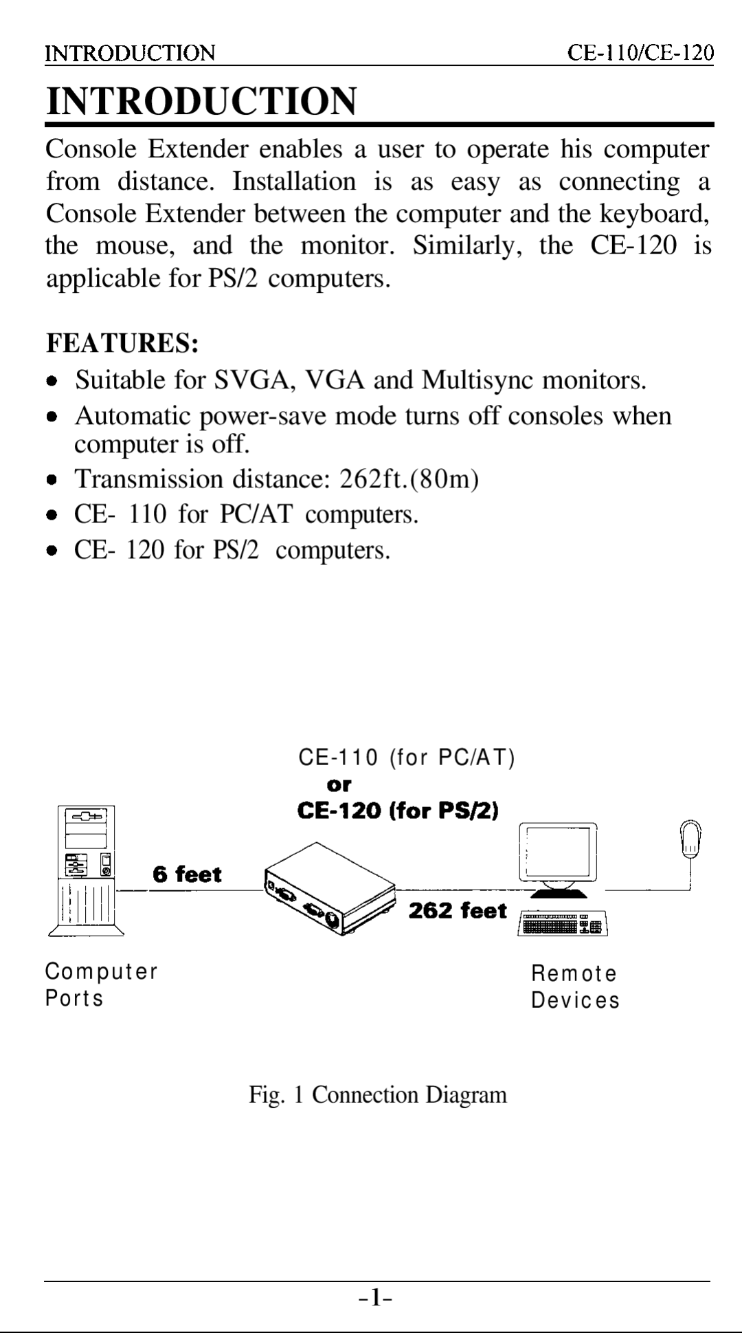 ATEN Technology CE- 110, CE- 120 user manual Introduction, Features 