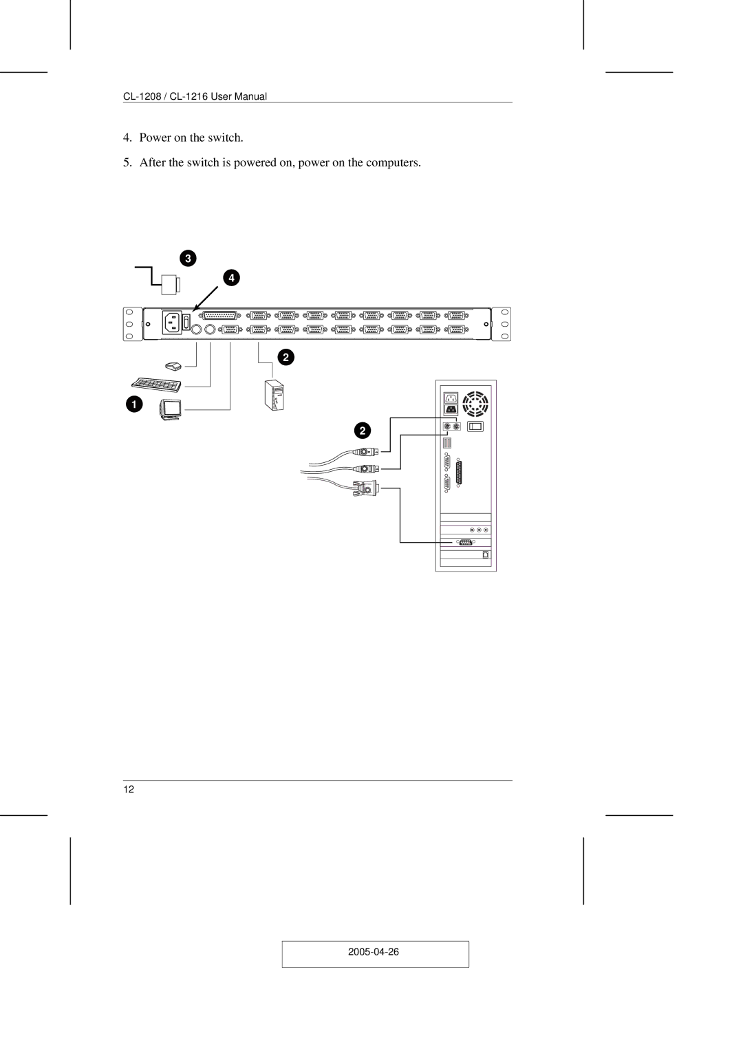 ATEN Technology CL-1208, CL-1216 user manual 2005-04-26 