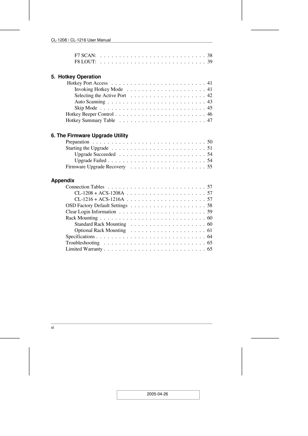 ATEN Technology CL-1208, CL-1216 user manual Hotkey Operation 