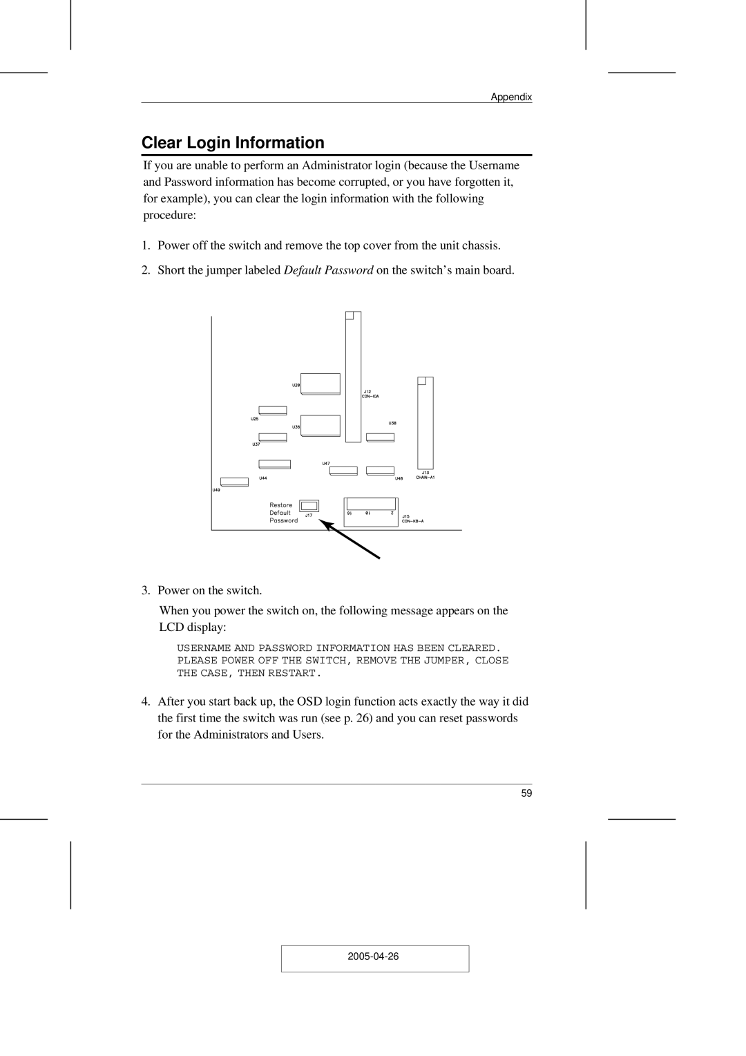 ATEN Technology CL-1216, CL-1208 user manual Clear Login Information 