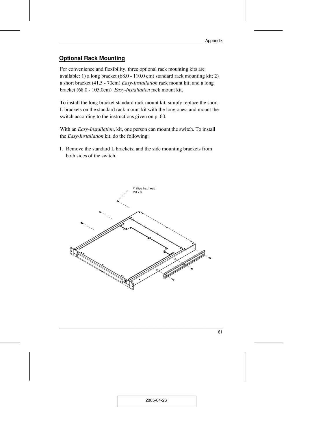 ATEN Technology CL-1216, CL-1208 user manual Optional Rack Mounting 