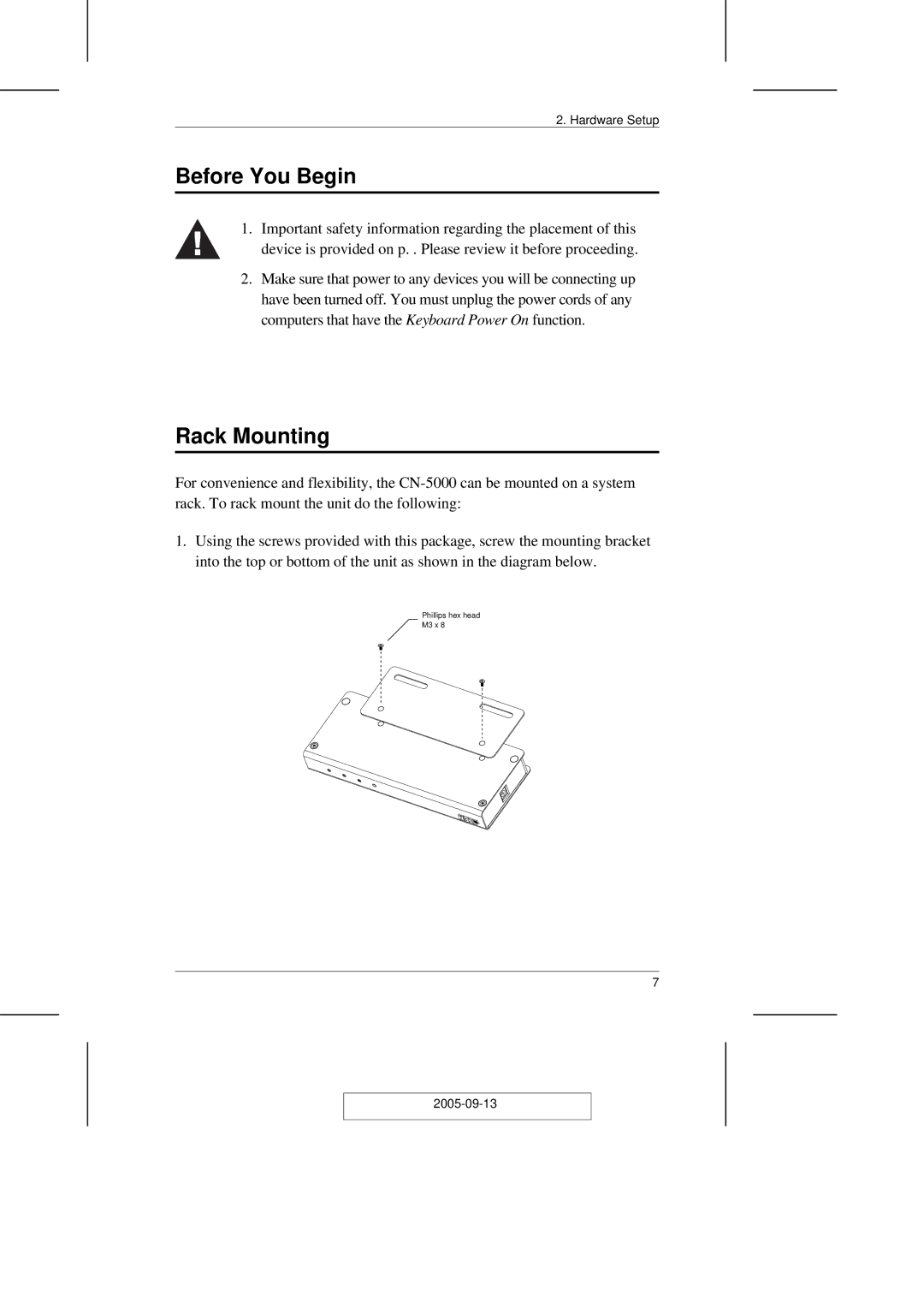 ATEN Technology CN-5000 user manual Before You Begin, Rack Mounting 