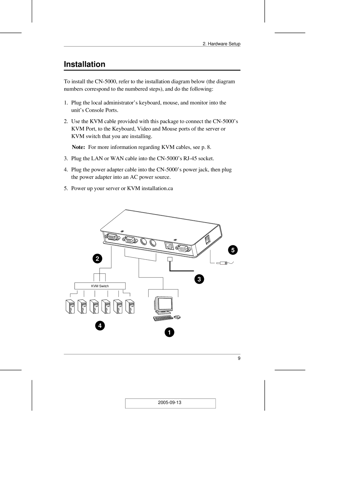 ATEN Technology CN-5000 user manual Installation 