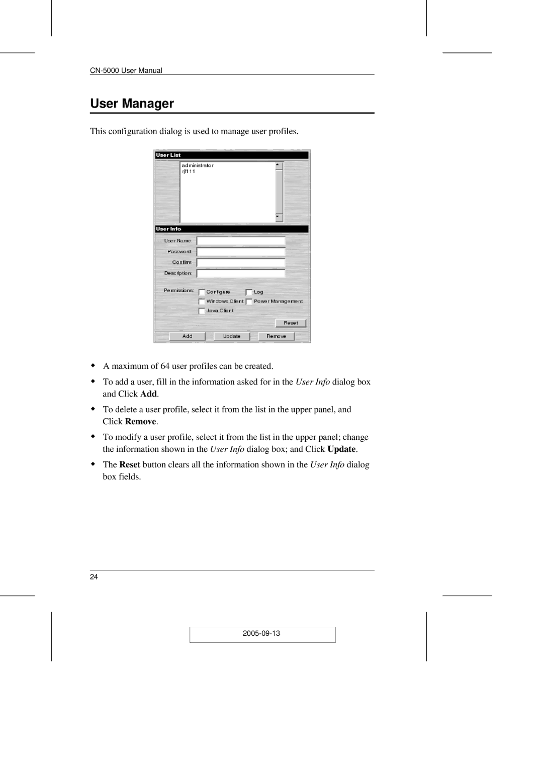 ATEN Technology CN-5000 user manual User Manager 