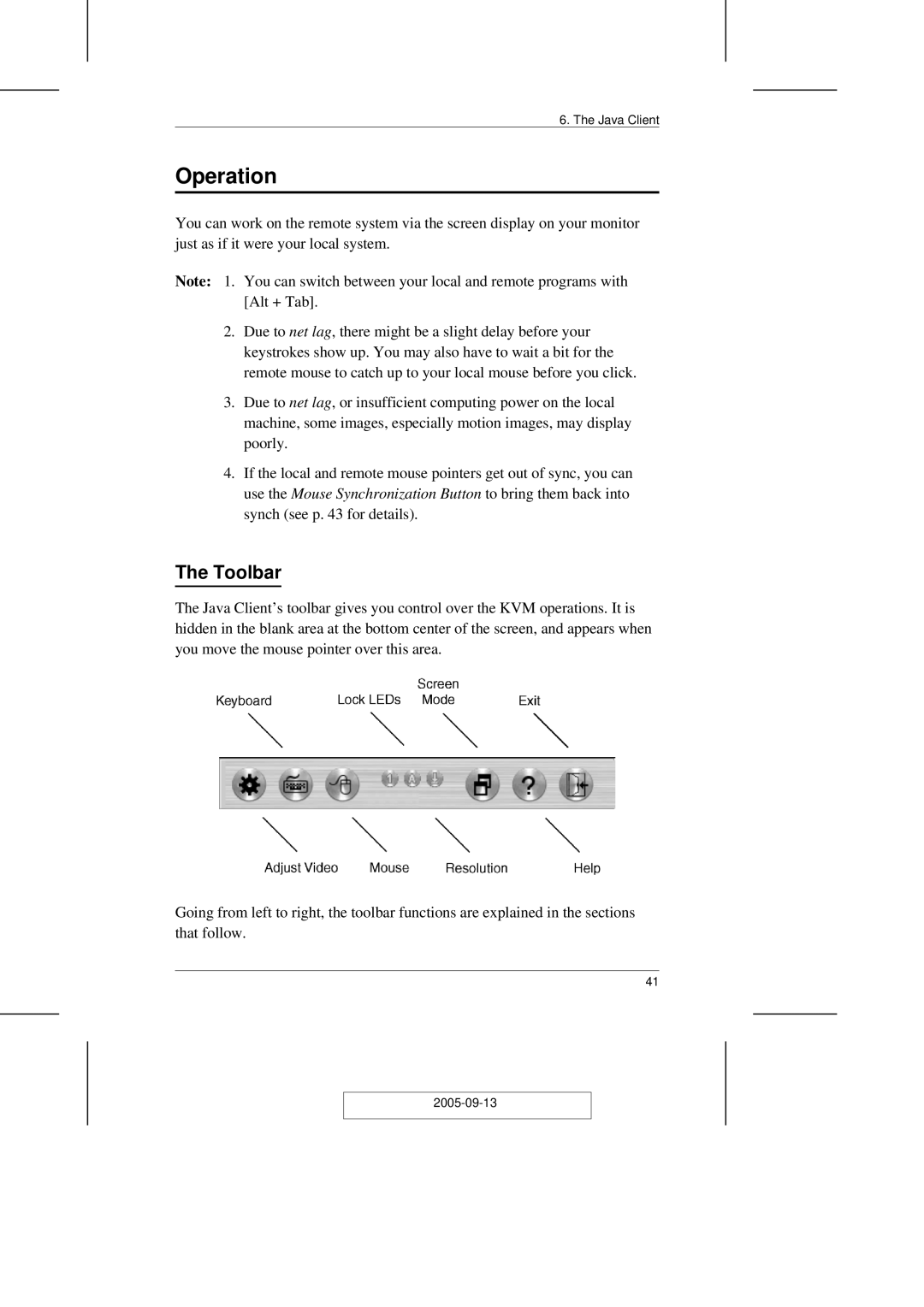 ATEN Technology CN-5000 user manual Operation, Toolbar 