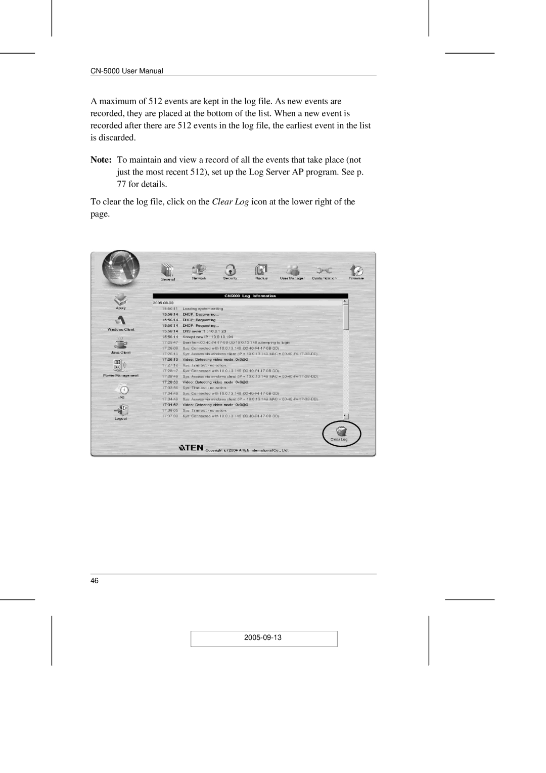 ATEN Technology CN-5000 user manual 2005-09-13 