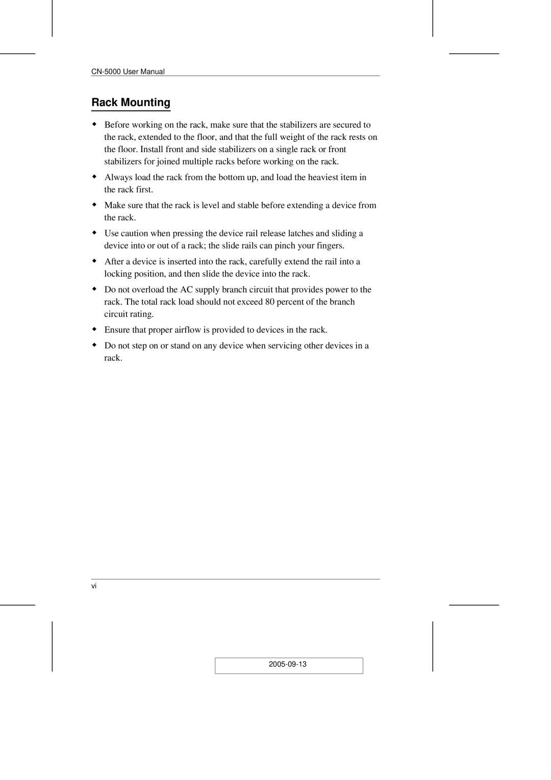 ATEN Technology CN-5000 user manual Rack Mounting 