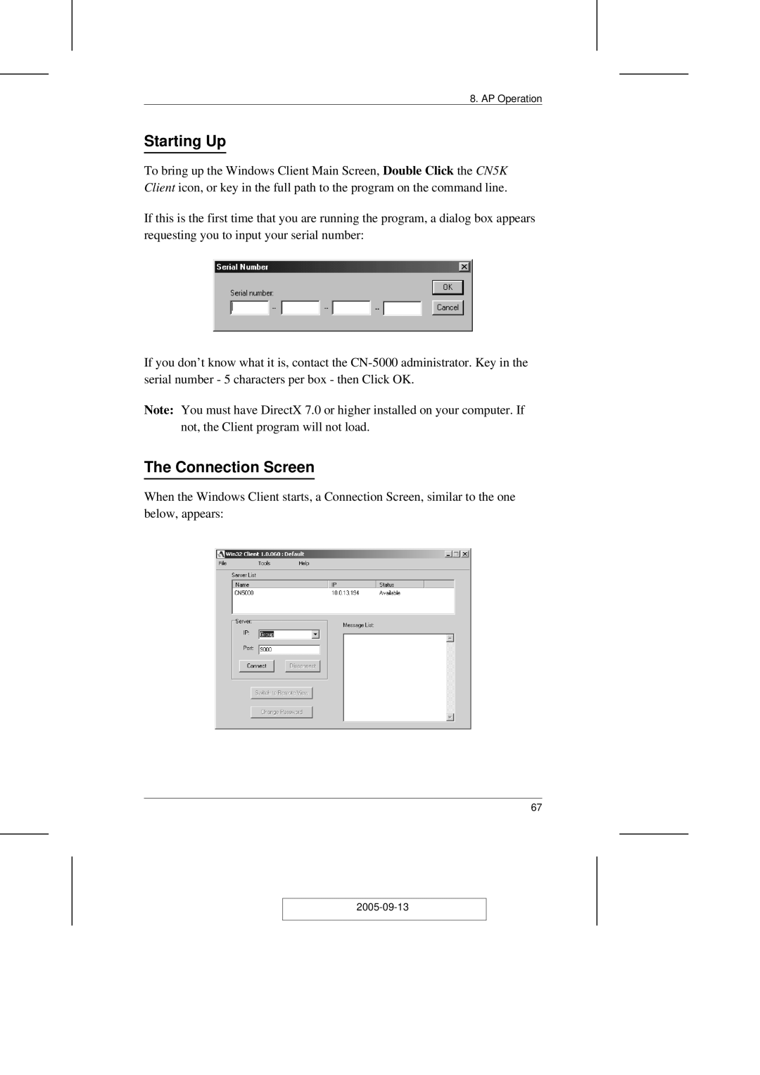 ATEN Technology CN-5000 user manual Starting Up, Connection Screen 