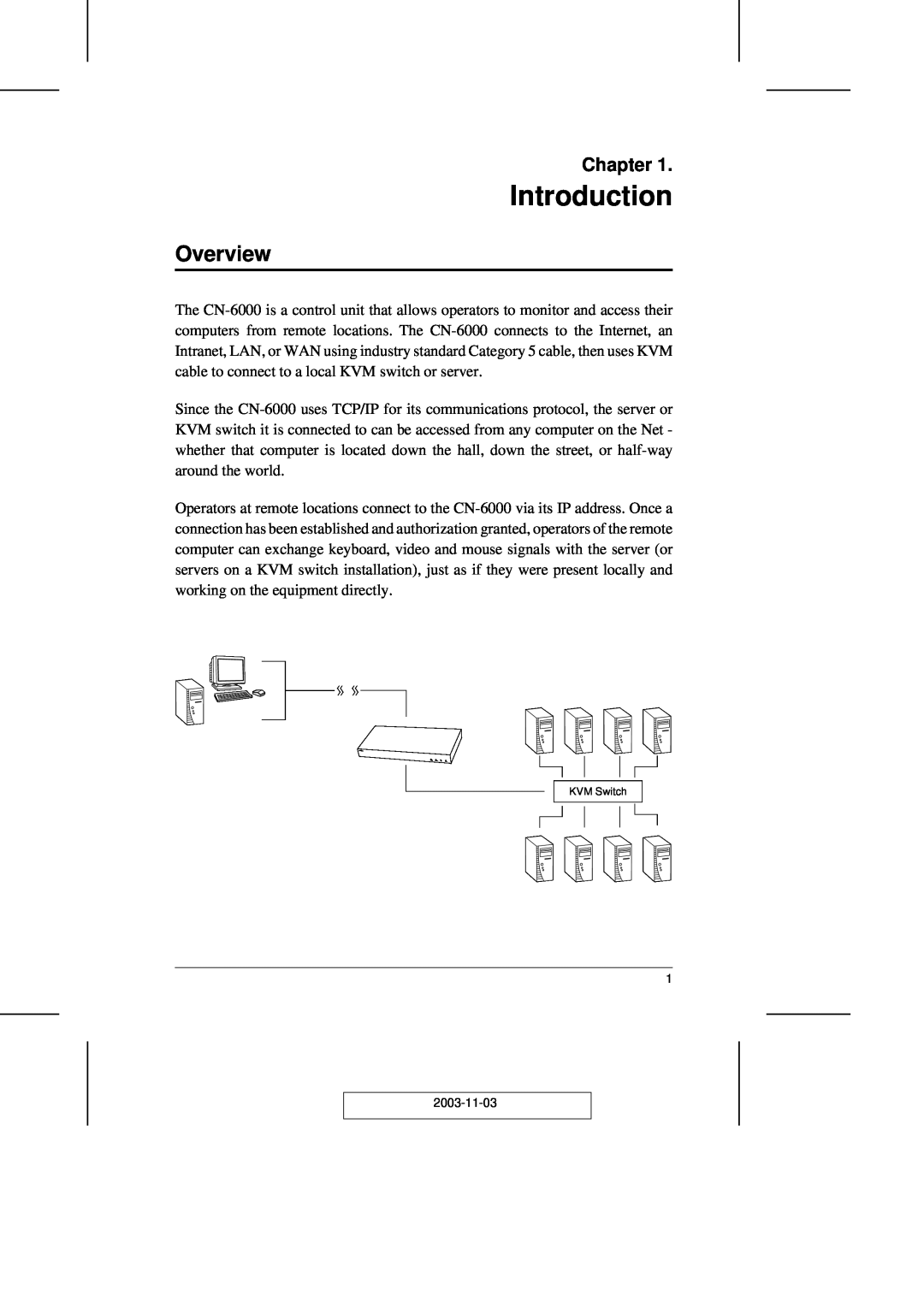 ATEN Technology CN-6000 user manual Introduction, Overview, Chapter 