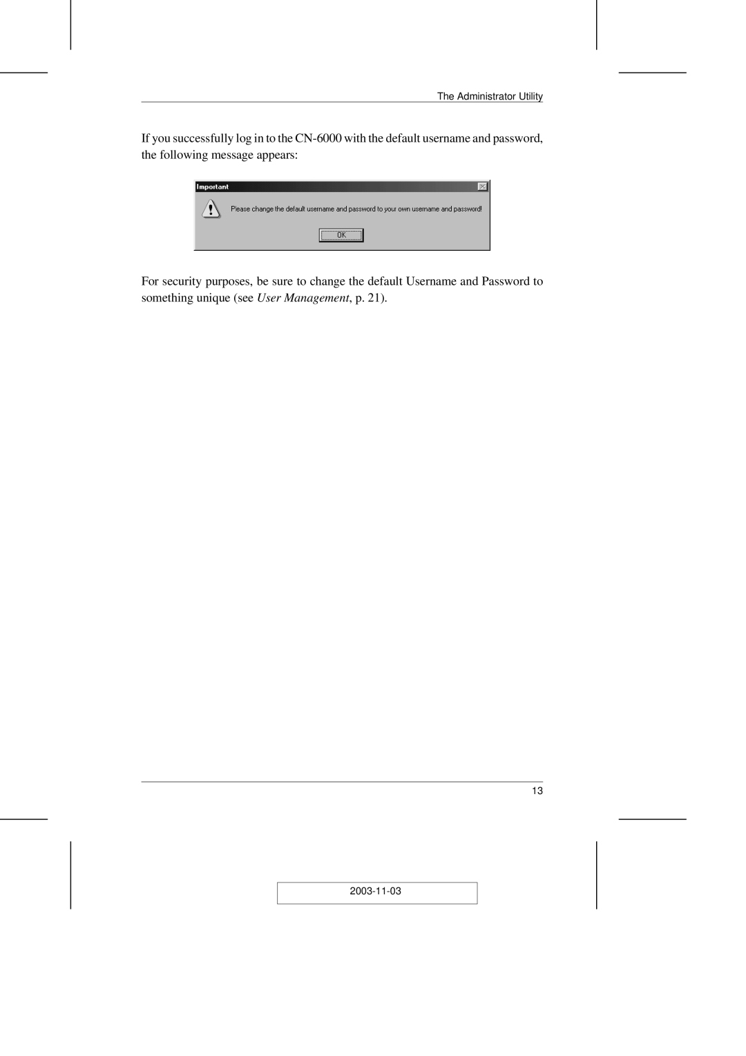 ATEN Technology CN-6000 user manual Administrator Utility 