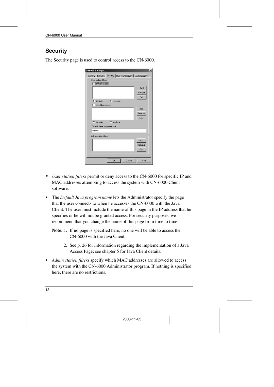 ATEN Technology CN-6000 user manual Security 