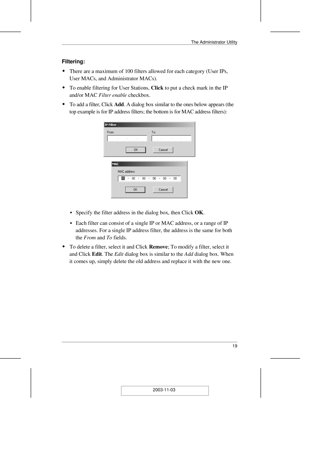 ATEN Technology CN-6000 user manual Filtering 