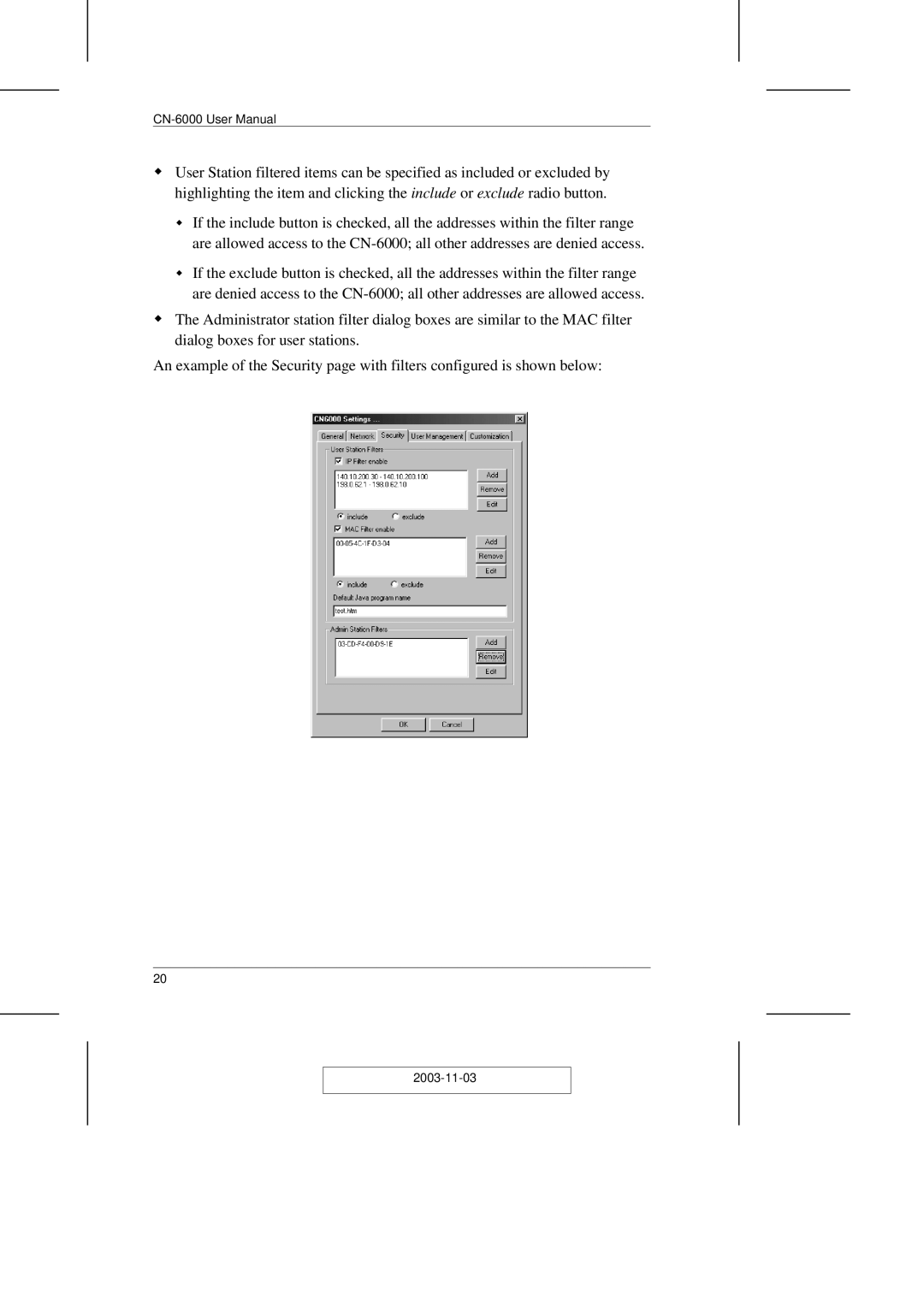 ATEN Technology CN-6000 user manual 2003-11-03 